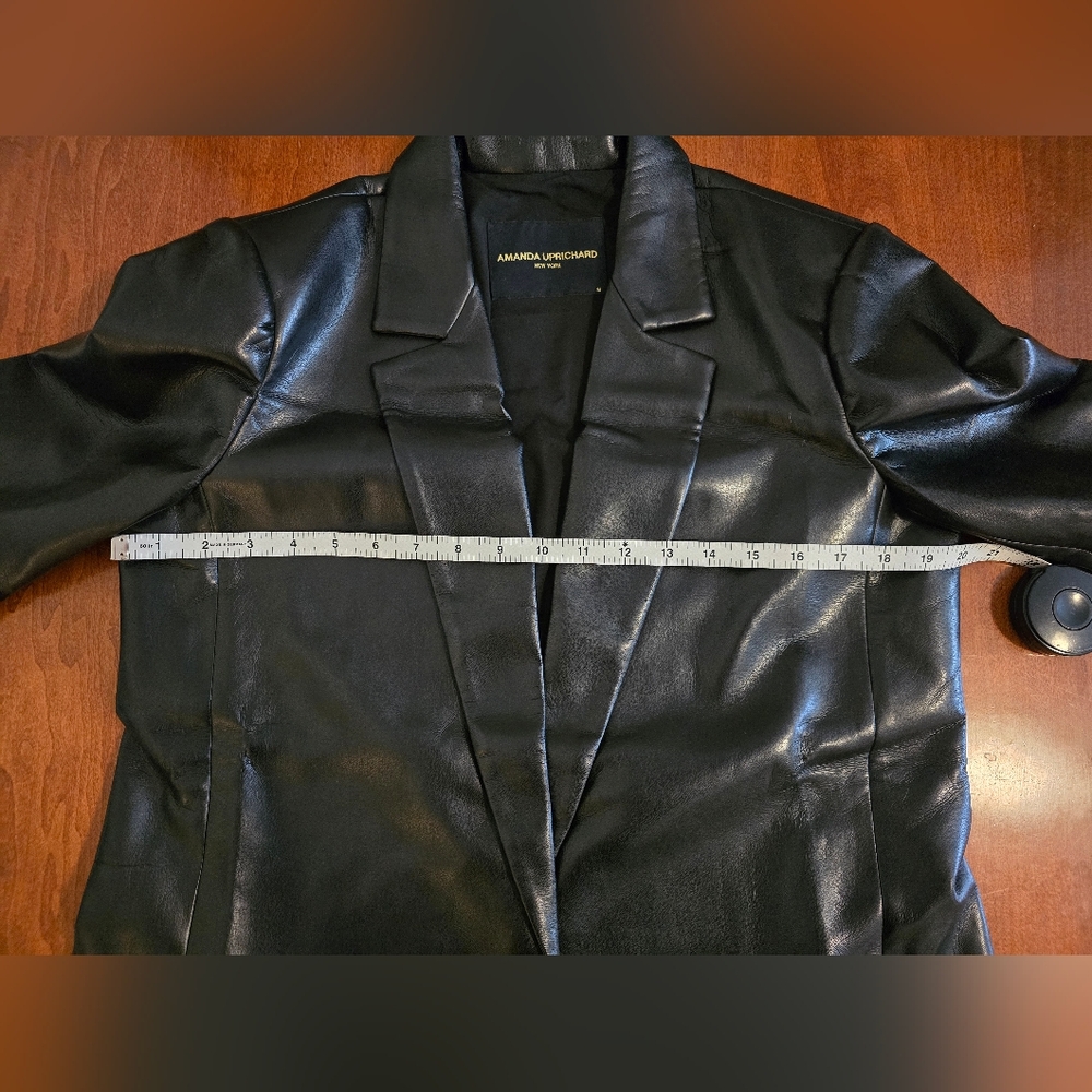 NEW Amanda Uprichard Black Soft Faux Leather "Grady" Jacket/Blazer - Sz Medium - Picture 10 of 12